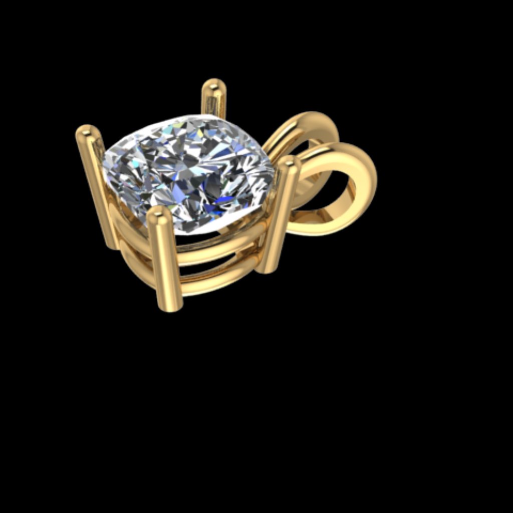 2ct 3ct 3ct Cushion Rabbit Bail Pendant